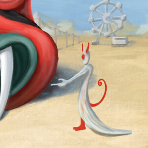 Ilustración digital que representa la entrada al infierno