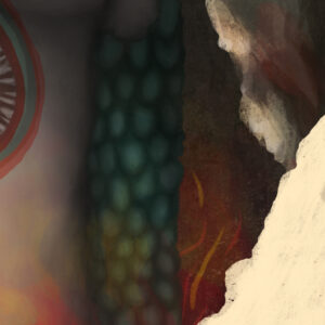 Ilustración digital que representa la entrada al infierno