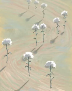 Ilustración digital de flores blancas. Juan Alcalá-Zamora, Artista Visual, Ilustrador y Diseñador Gráfico